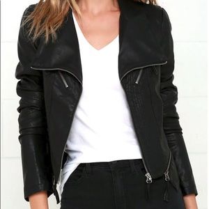 Lulus Black Vegan Leather Jacket (M)